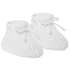 S401-W: White Acrylic Bootees w/Lace